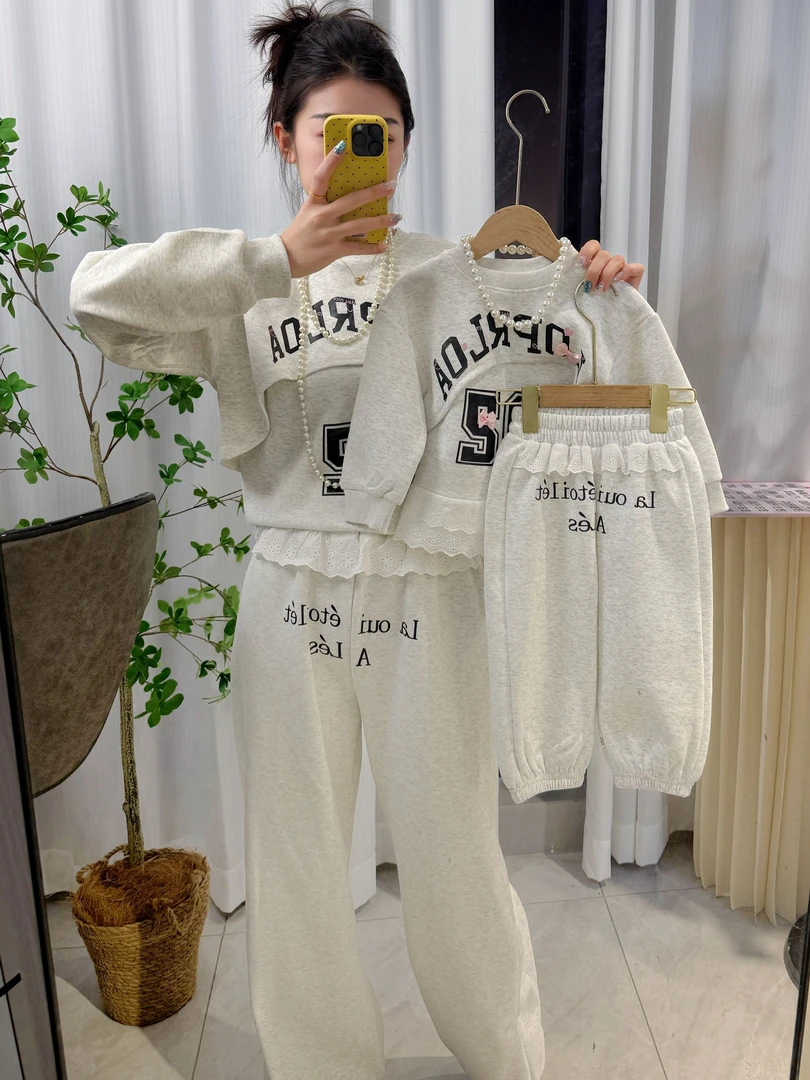 【三件套】春款萌娃韩版儿童女童卫衣宝宝时尚卫衣裤子套装