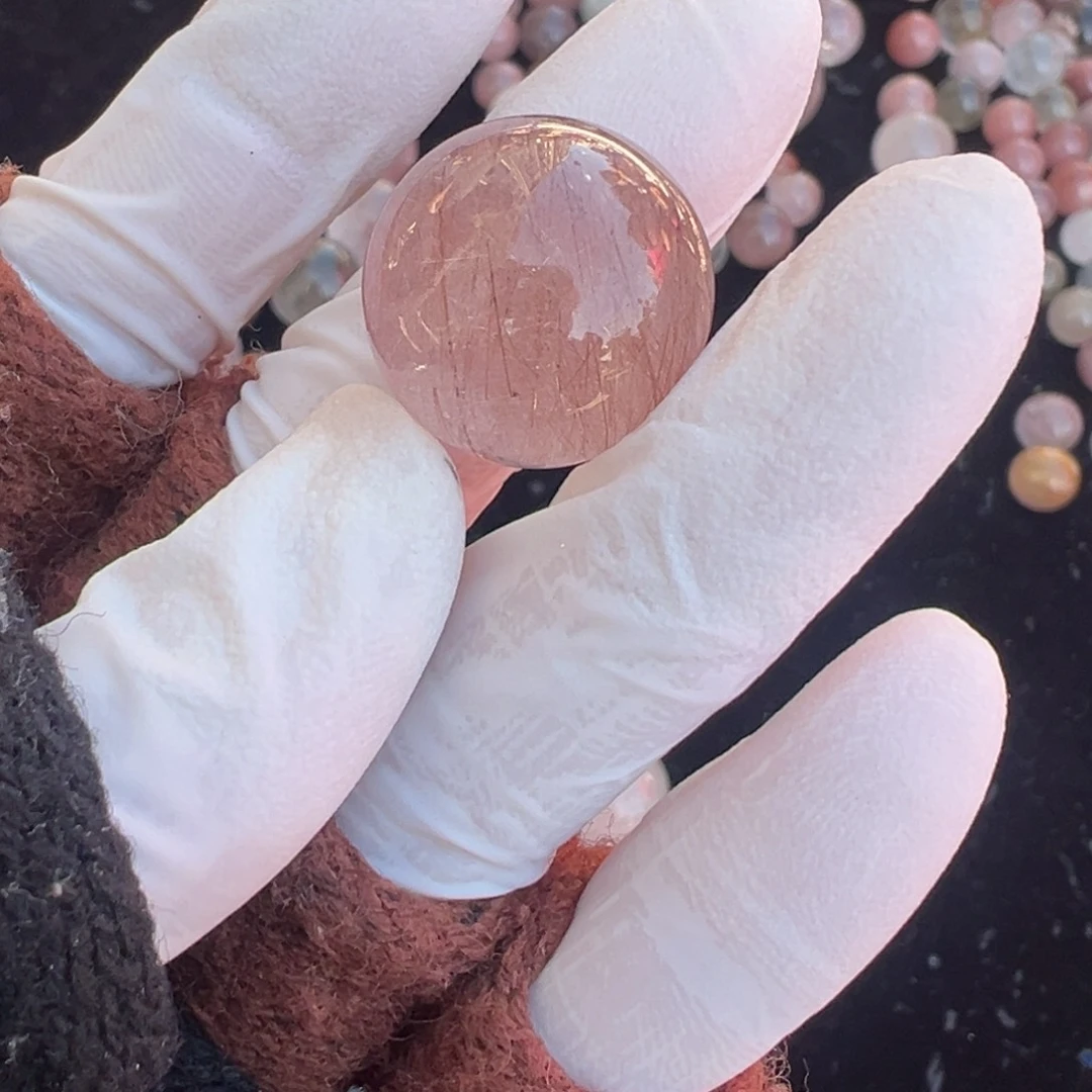 水晶水晶兔毛单珠18.4mm打孔不退换未镶嵌茜*娜