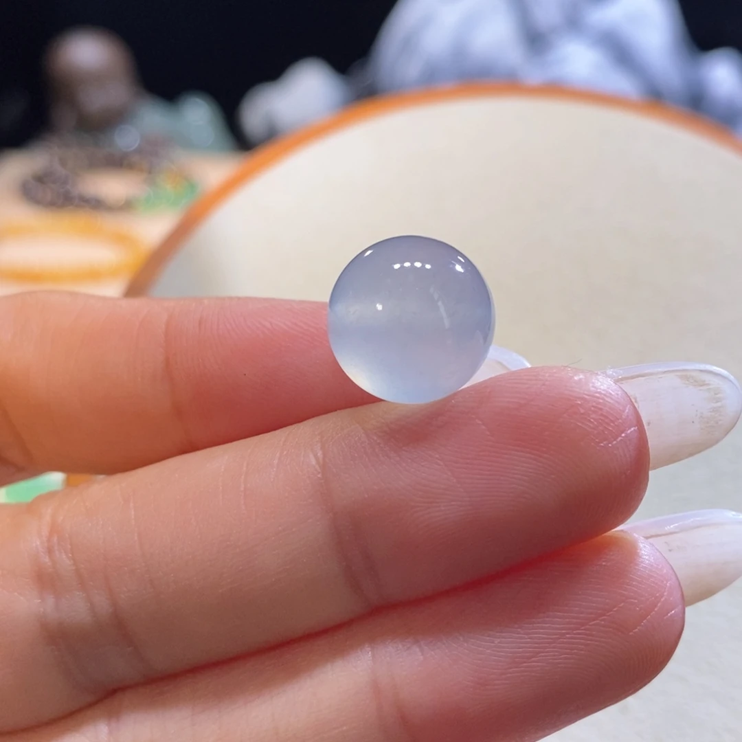 翡翠未镶嵌吊坠(不含链)翡翠冰蓝底珠卡13.1m