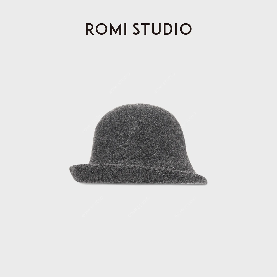 ROMI STUDIO"秀场款"100%羊毛秋冬卷边显脸小渔夫帽 RWCWP07026