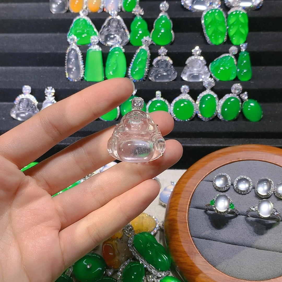 释***）石英质玉银S925镶嵌颈饰