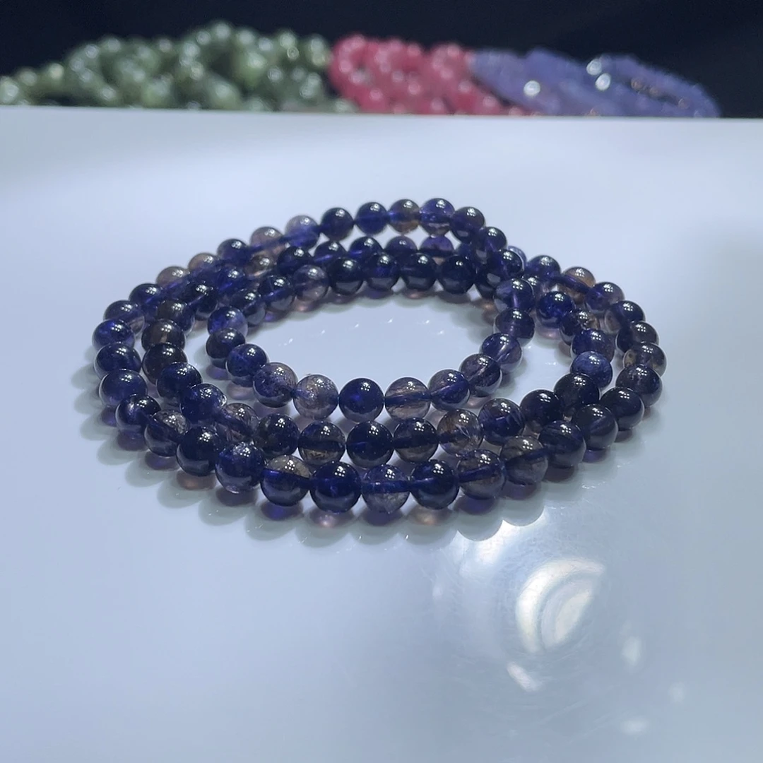 手链未镶嵌水晶堇青石多圈6m130元