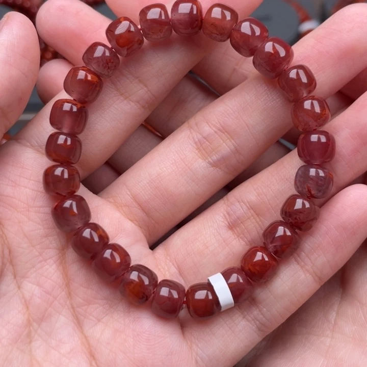 南红玛瑙未镶嵌珠宝奇石单圈8.5mm