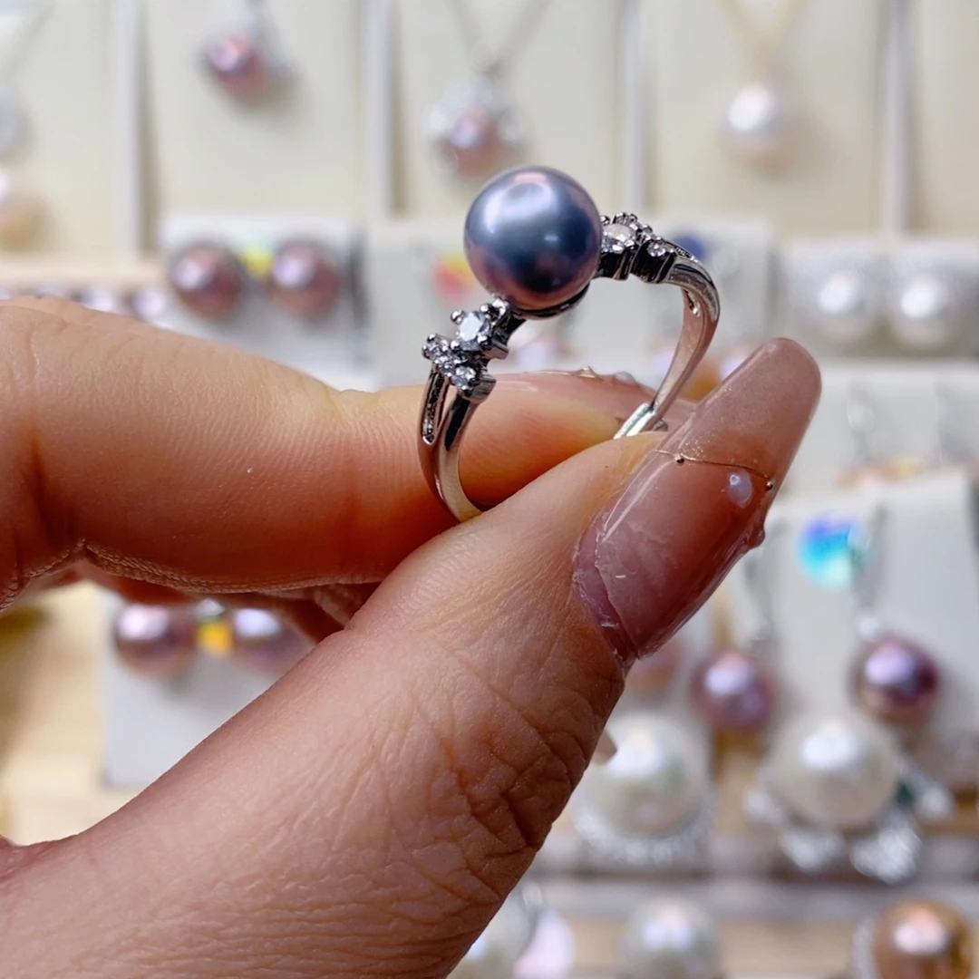 淡水珍珠戒指合金