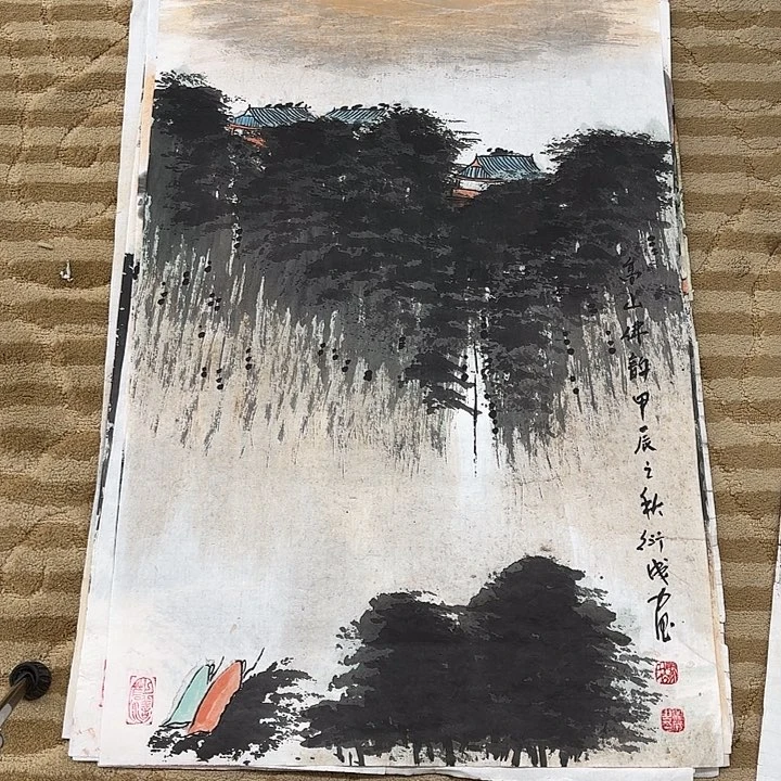 国画花鸟的翅膀是白色和