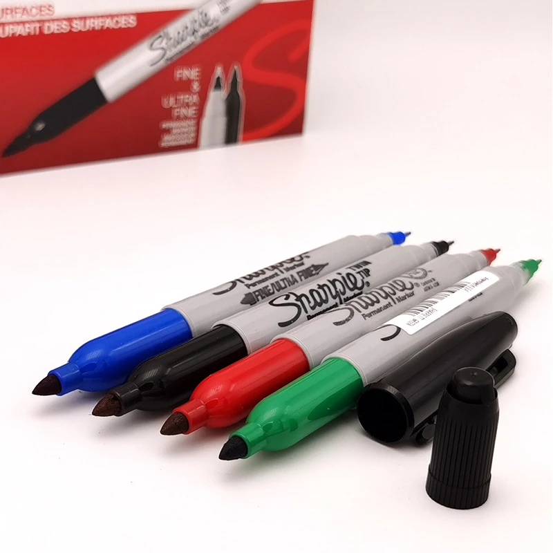 记号笔红色马克笔无尘净化笔双实验室sharpie32001TwinTip锐意