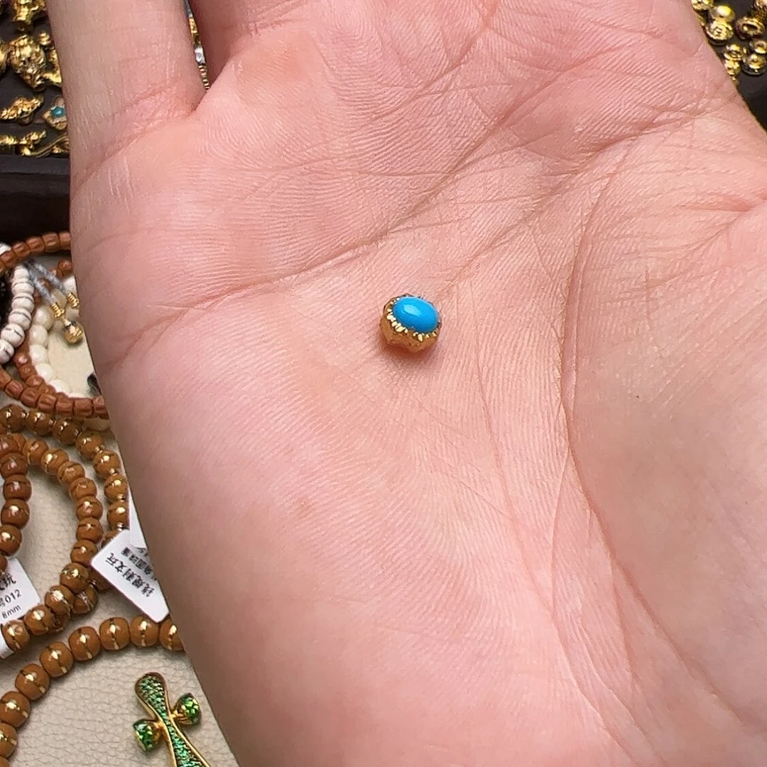 吃***༄绿松石18K金镶嵌配饰背云配饰