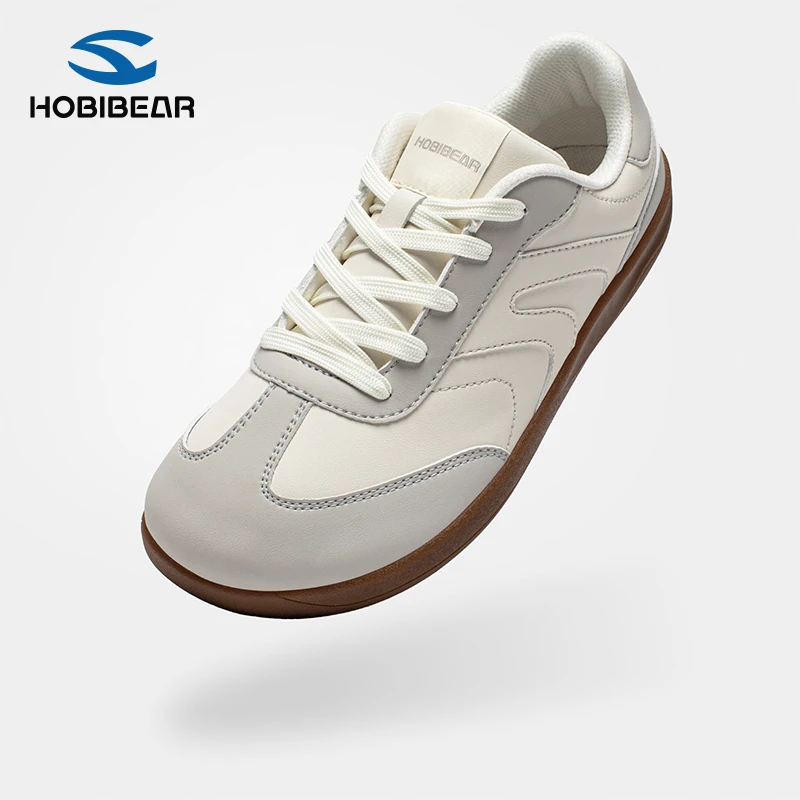 HOBIBEAR宽楦男士秋季皮面休闲鞋舒适新款时尚百搭宽头休闲通勤鞋