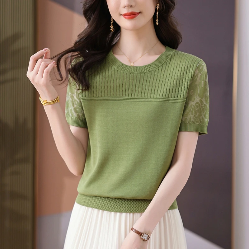 高档夏装今年流行的小衫减龄好看上衣女夏季2025新款冰丝短袖t恤