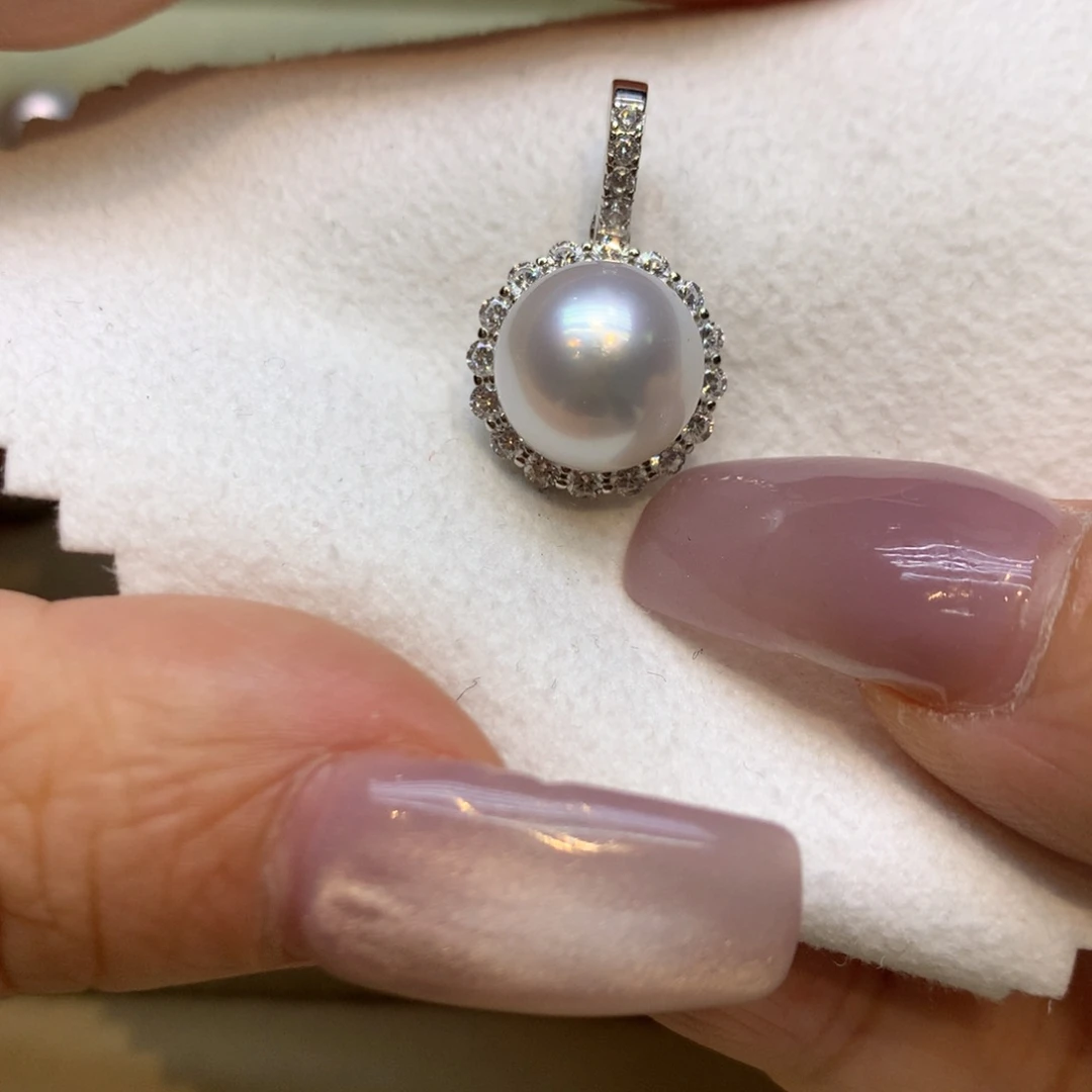 颈饰银S925镶嵌海水珍珠