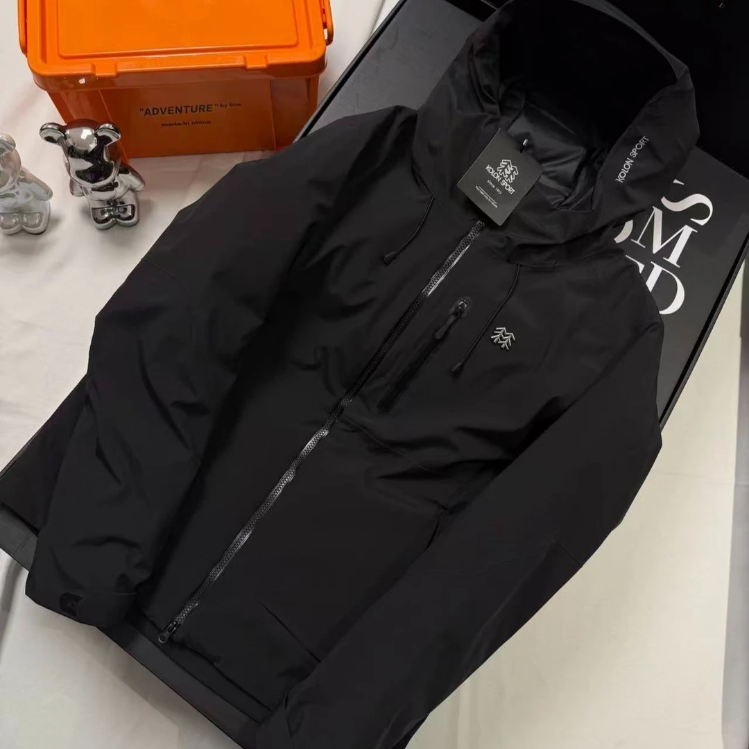 户外钢标小树连帽羽绒服防水防风防寒旅行运动男女同款滑雪冲锋衣