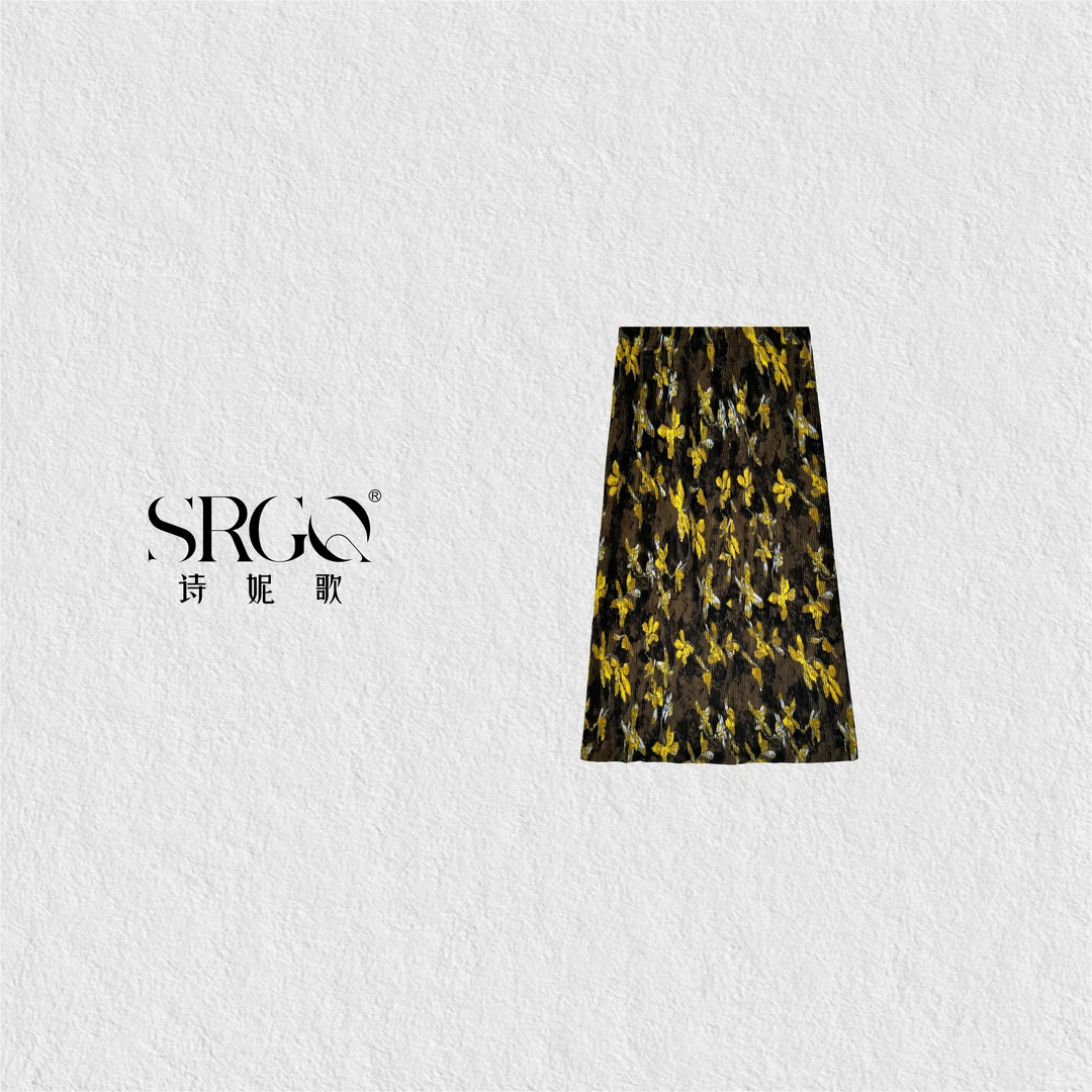 zhang&bai | Y莹碎花裙 可露丽碎花半身裙复古优雅夏透气通勤百搭