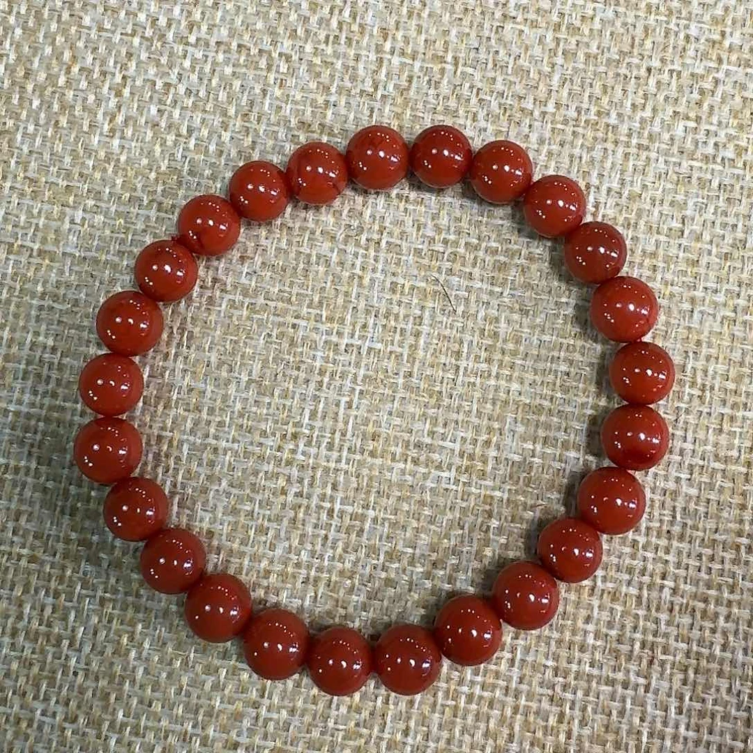 南红玛瑙未镶嵌手链手串原矿南红高品质满肉满色柿子红 7大