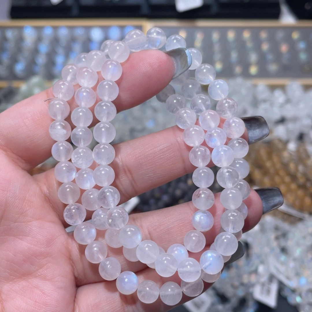 手链未镶嵌长石蓝月光手链多圈6mm+ 捡漏价