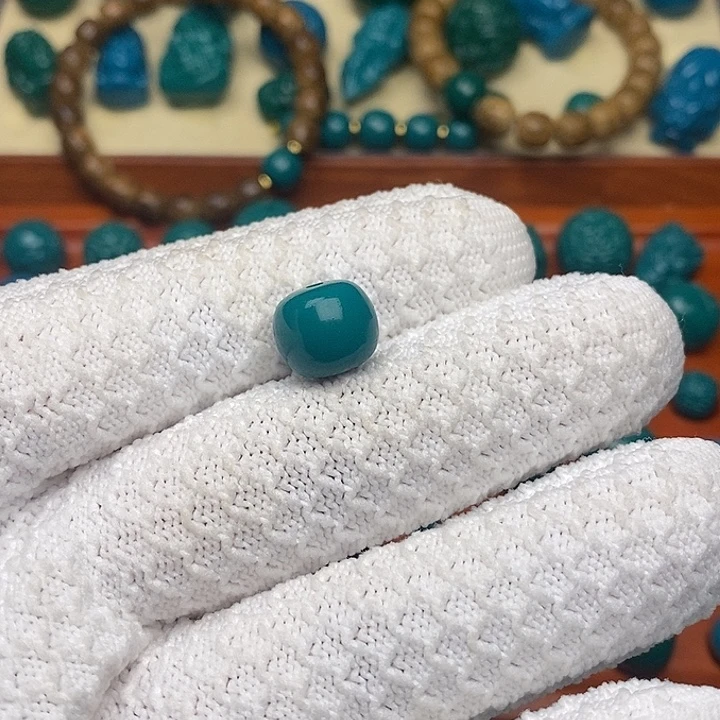 菩提籽类蓝绿老型顶珠11mm