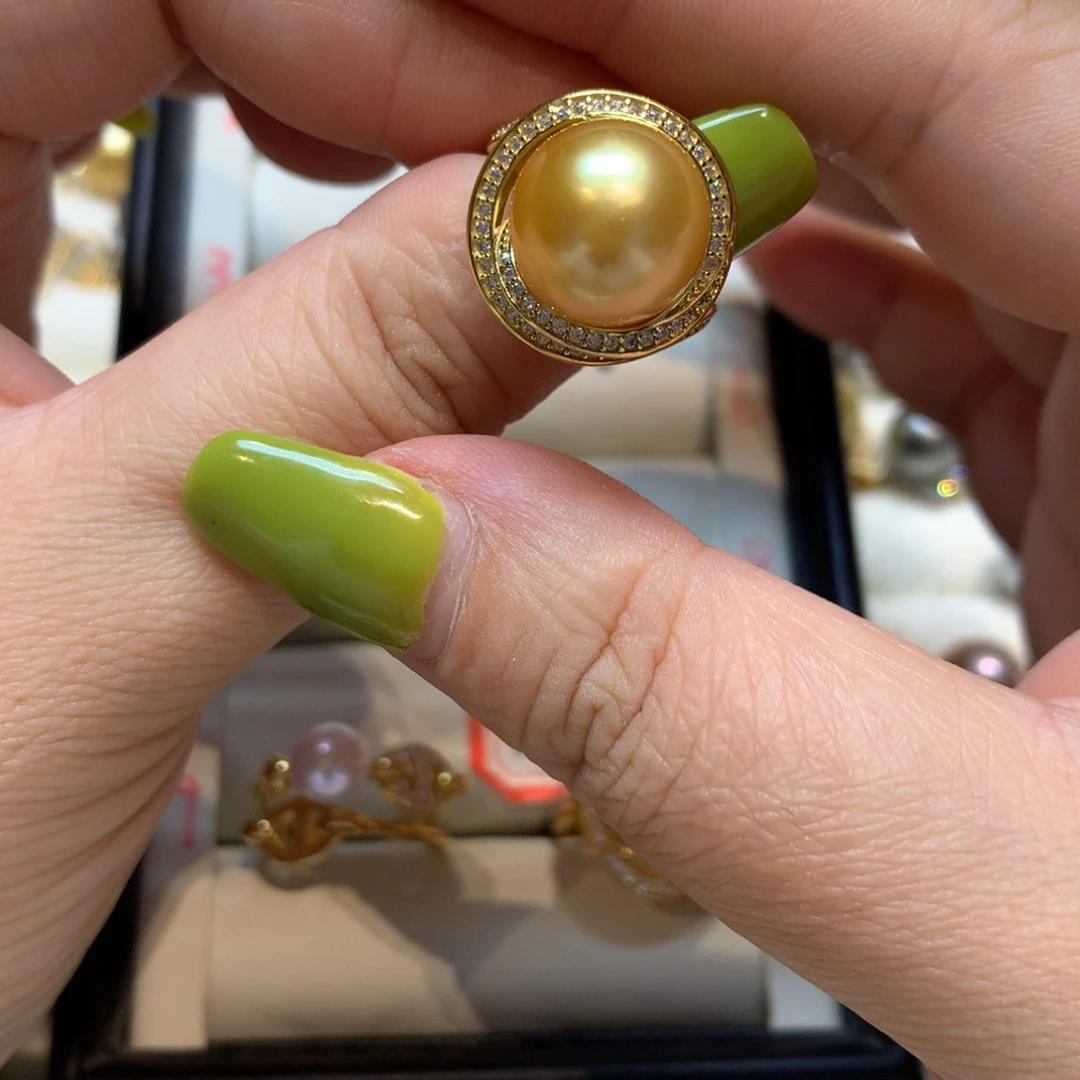 海水珍珠戒指银S925镶嵌