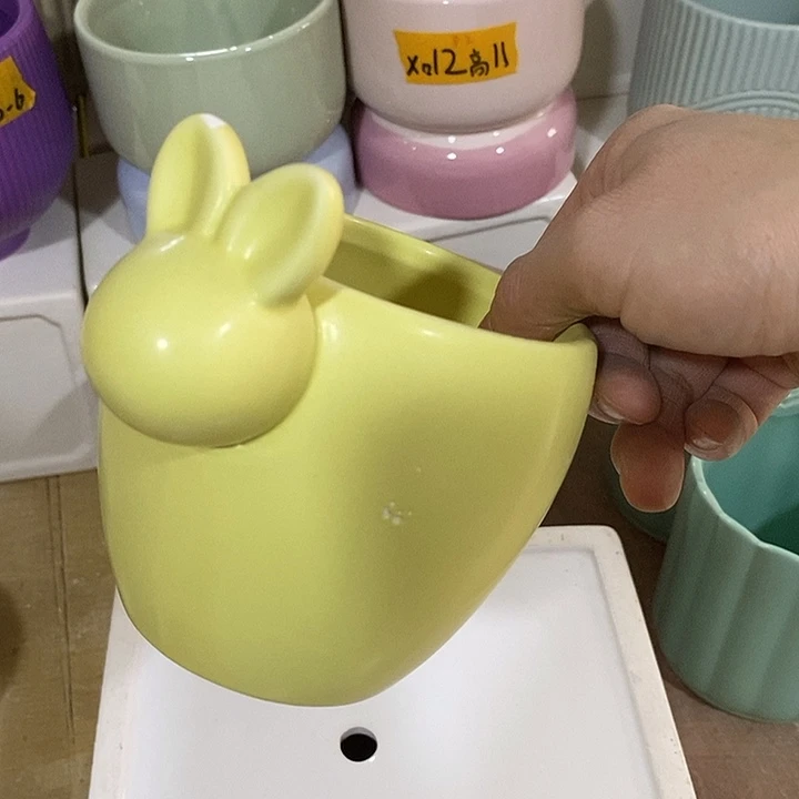 陶盆有孔 瑕疵针孔漏釉介意勿拍口 10高11