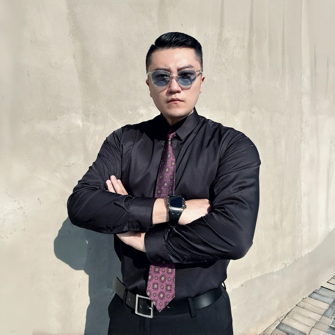 Aresdate（“伦桑”视频同款衬衫)新款仿丝绸面料修身微弹抗皱免烫