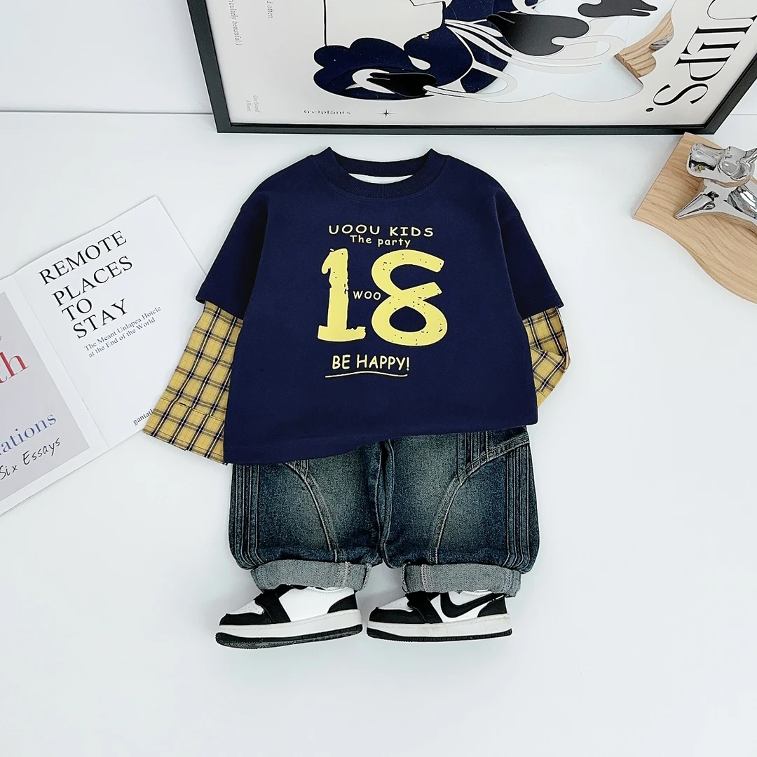 儿童卫衣长袖2025秋新款秋装男童秋冬上衣 BQ25989Y 悠悠童话童装