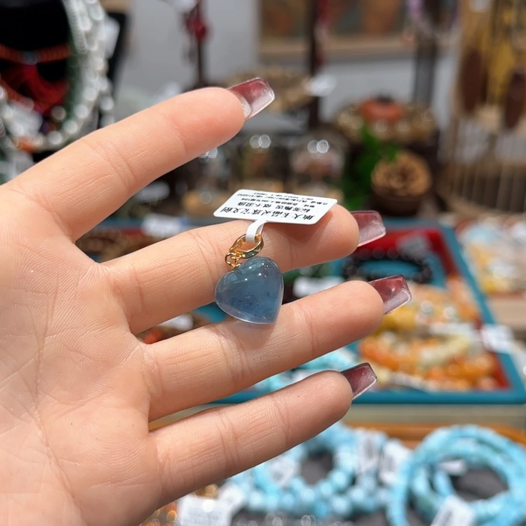 海蓝宝石吊坠(不含链)银S925镶嵌吊坠（2号）