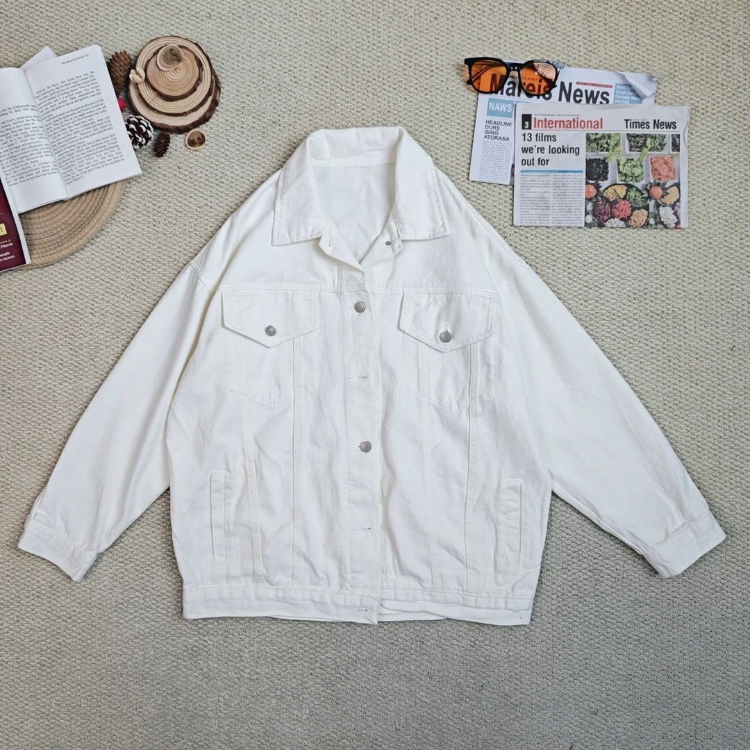 2025春季新款休闲宽松百搭纯色牛仔衬衫长袖外套0430