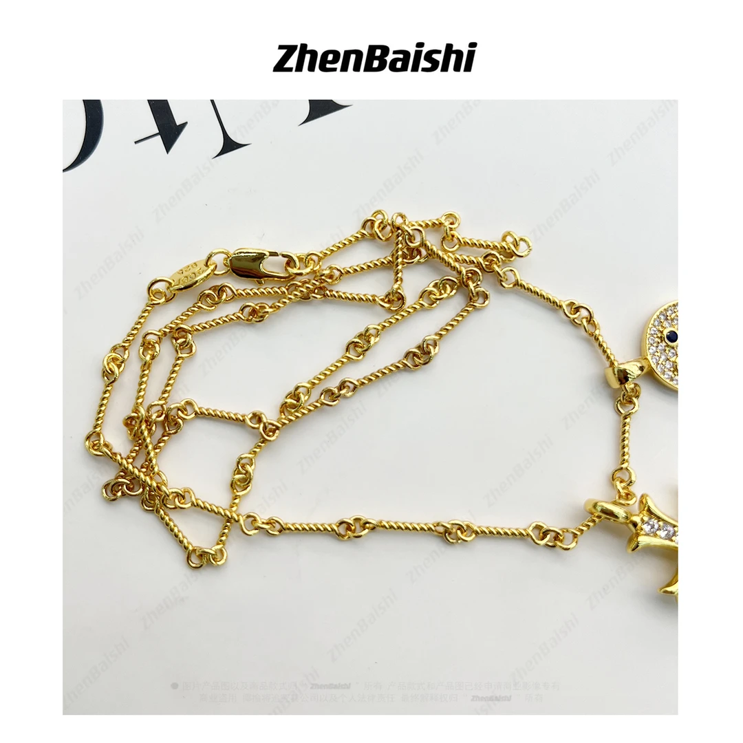 铜合金项链 精致大气复古锁骨链项链【20371】