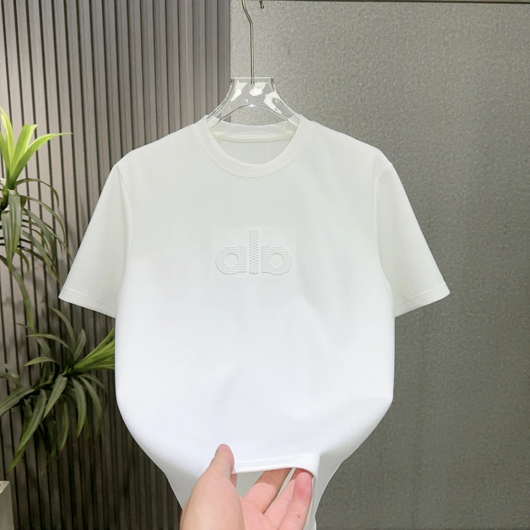 早秋简约百搭圆领钢印男士百搭加厚短袖T恤上衣衫6909