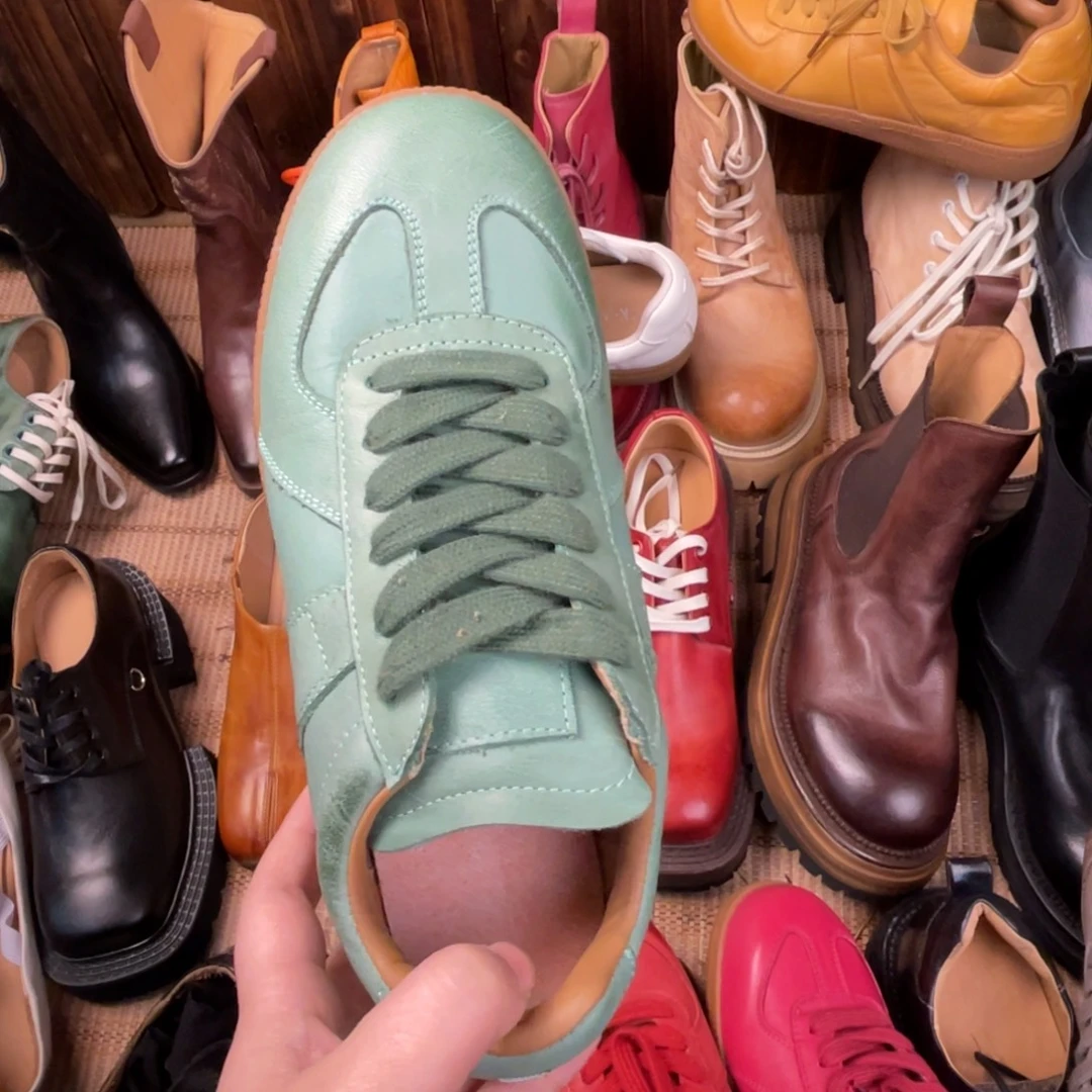 鱼嘴鞋38码绿色德训鞋