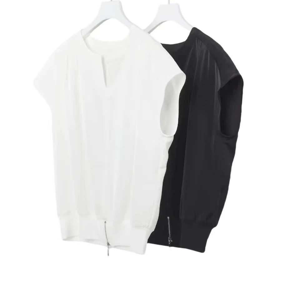 新款气质百搭纯色设计感显瘦短袖薄款女士衬衫