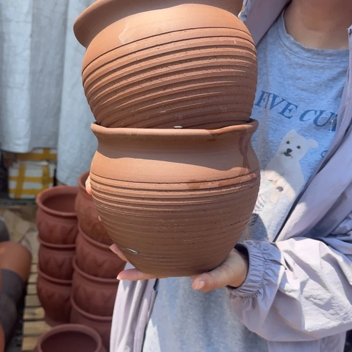 紫砂花盆口20高18宜兴紫砂瑕疵粘釉