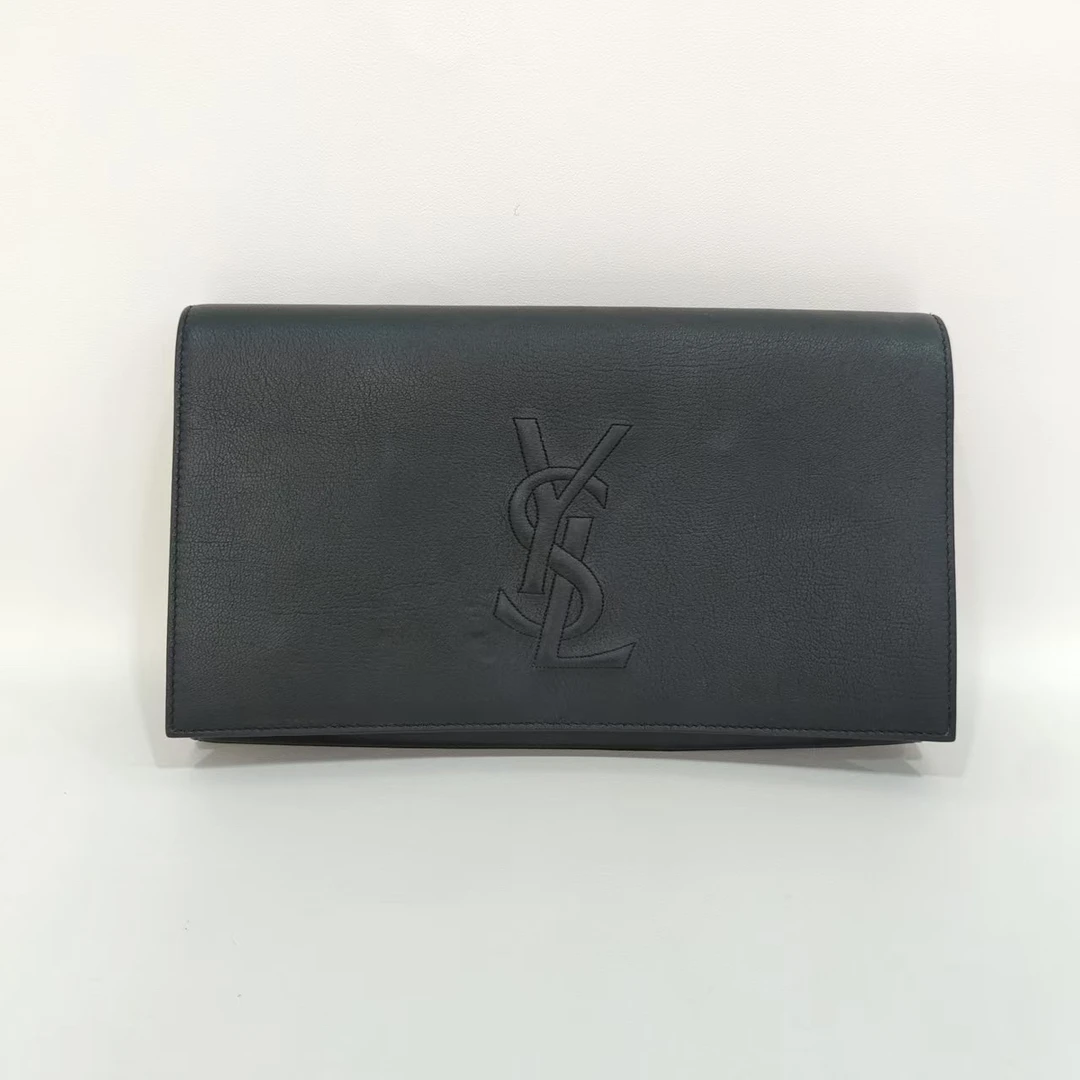 95新 YSL/圣罗兰 捐金沉珠/手拿包黑色