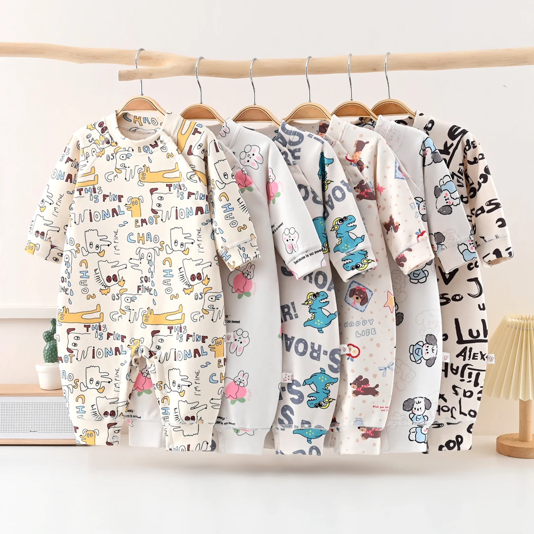 婴幼儿休闲通用长袖女春秋秋冬爬服哈衣卡通男童冬季可爱风