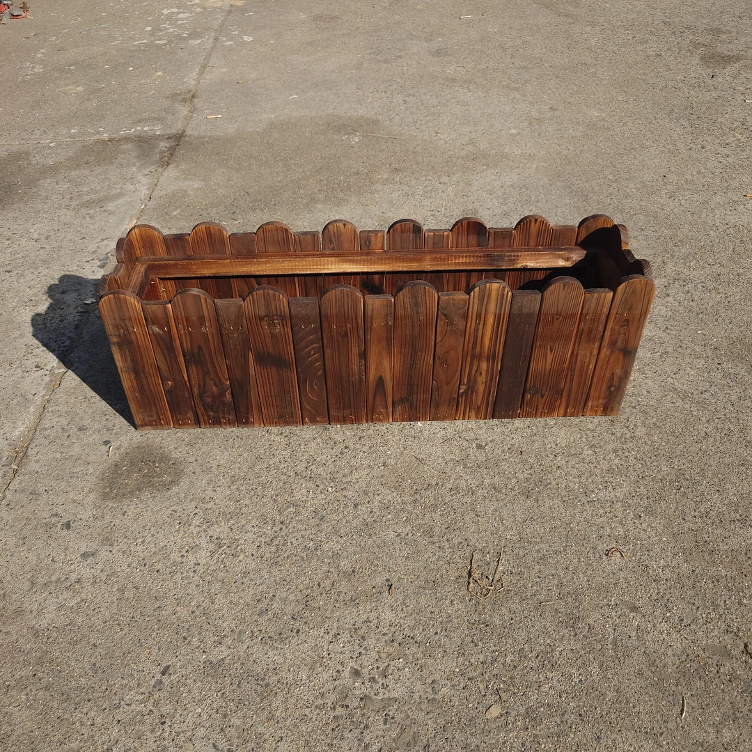 【73*25*25】长方形碳化木花盆