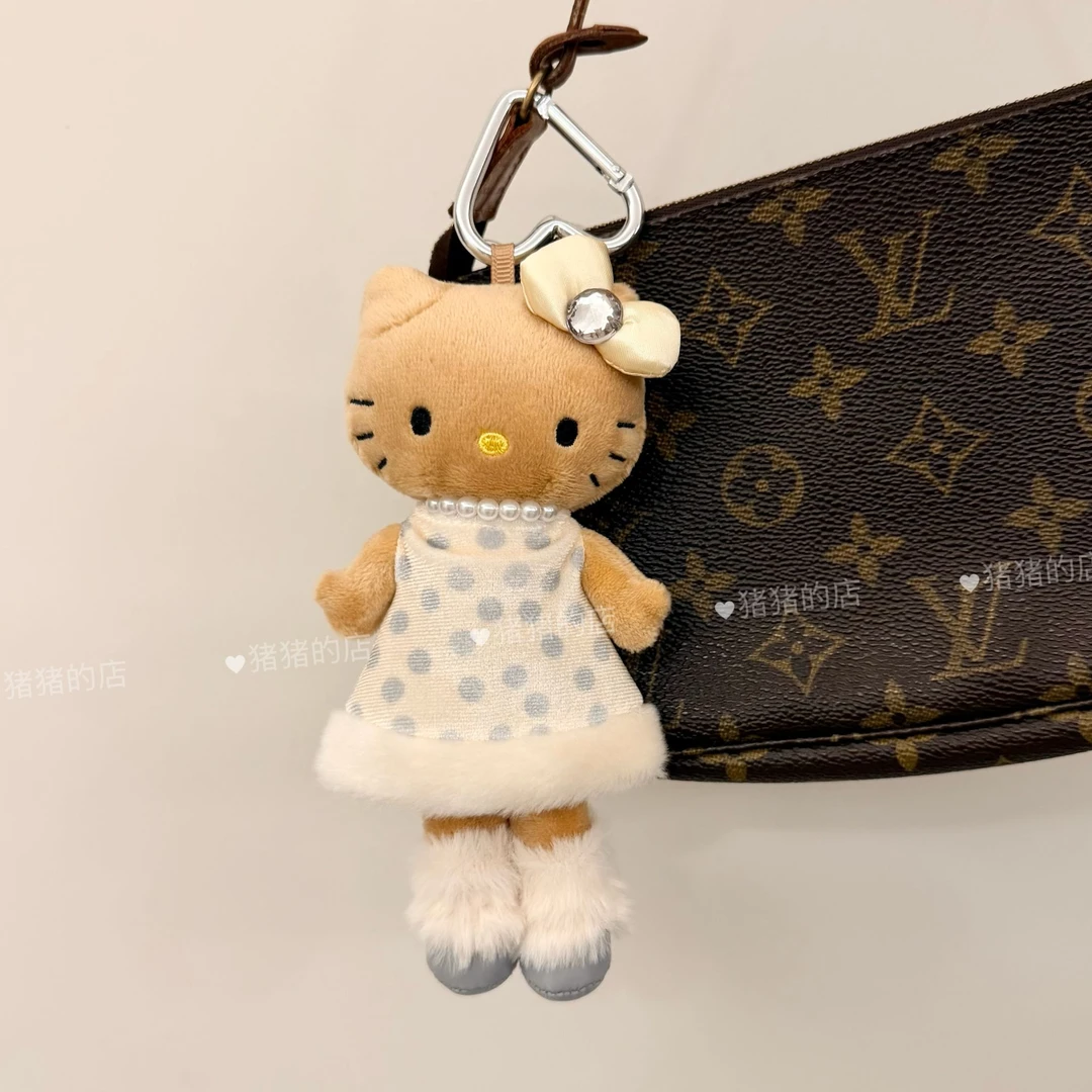 【日本限定】三丽鸥正版NIC第四代黑皮白色波点长腿kitty挂件