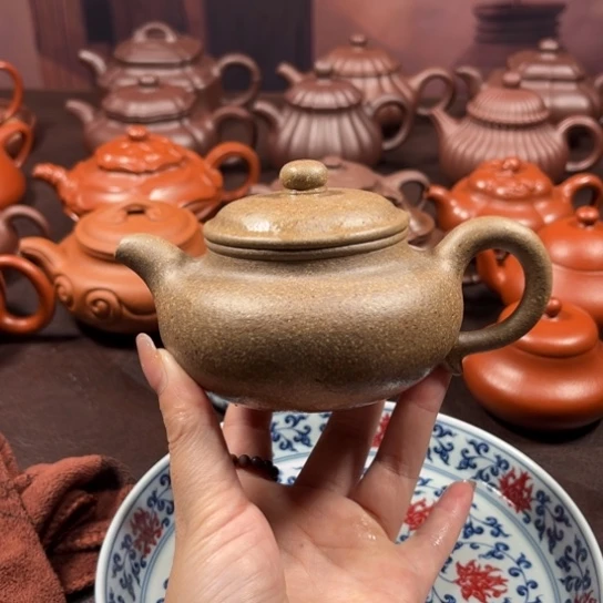 茶壶紫砂小****叔原矿青降坡泥220毫升