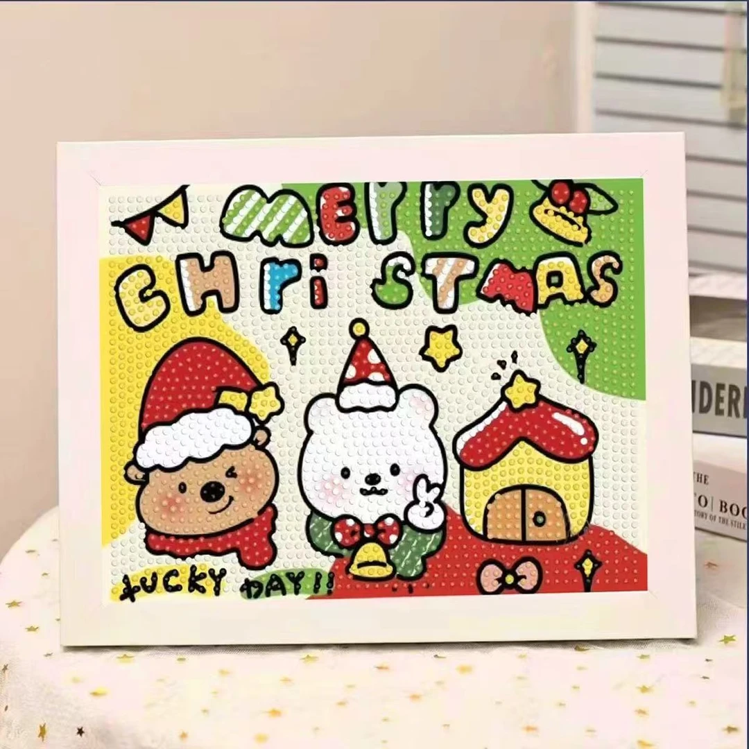 圣诞节|文字系列钻石画带框礼物满钻情侣闺蜜手工diy摆件制做贴画