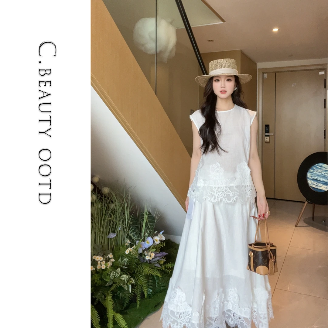 【橙子专属】时尚套装INS风静奢风休闲风重工绣花上衣女装提花拼接