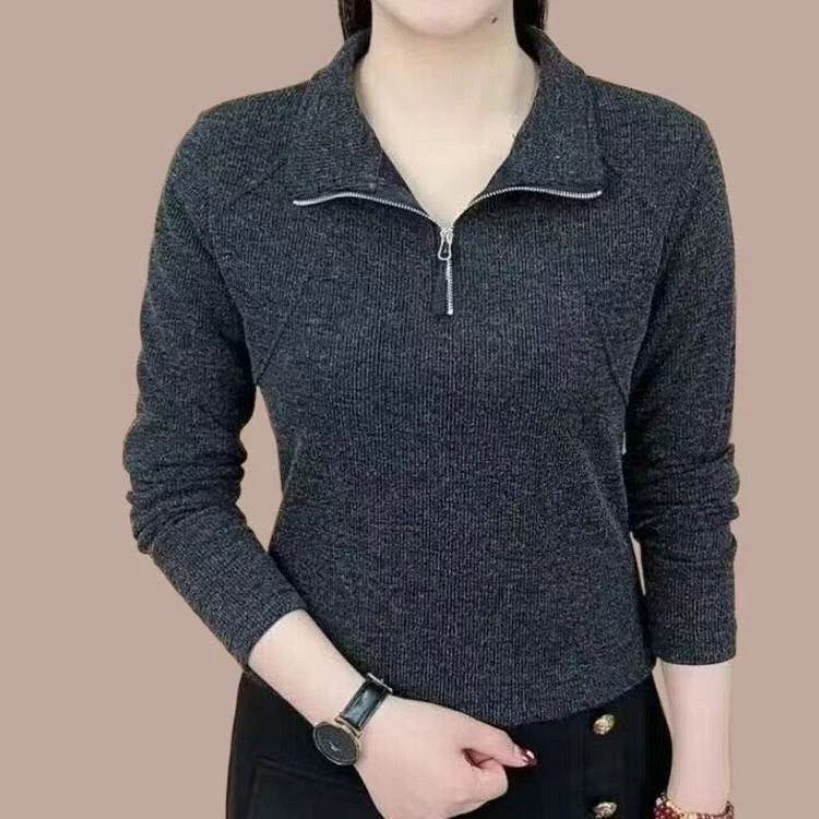 2025新款妈妈春季洋气打底衫女修身百搭欧货长袖T恤卫衣内搭上衣