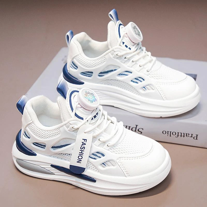 男童运动鞋秋季2025新款六一儿童软底小白鞋男孩网面透气板鞋大童