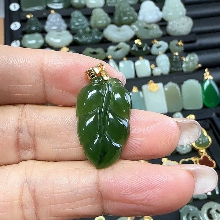 和田玉吊坠(不含链)银S925镶嵌