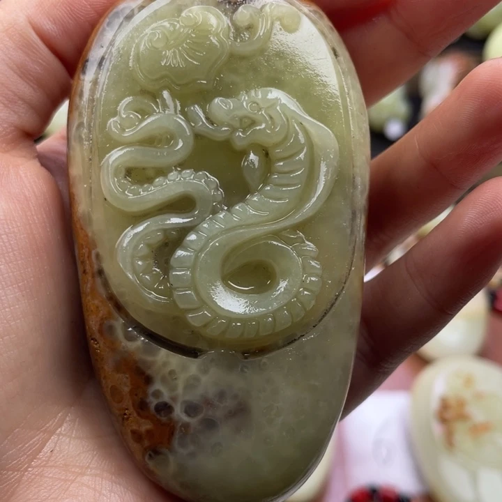 石材天然古青石手把件