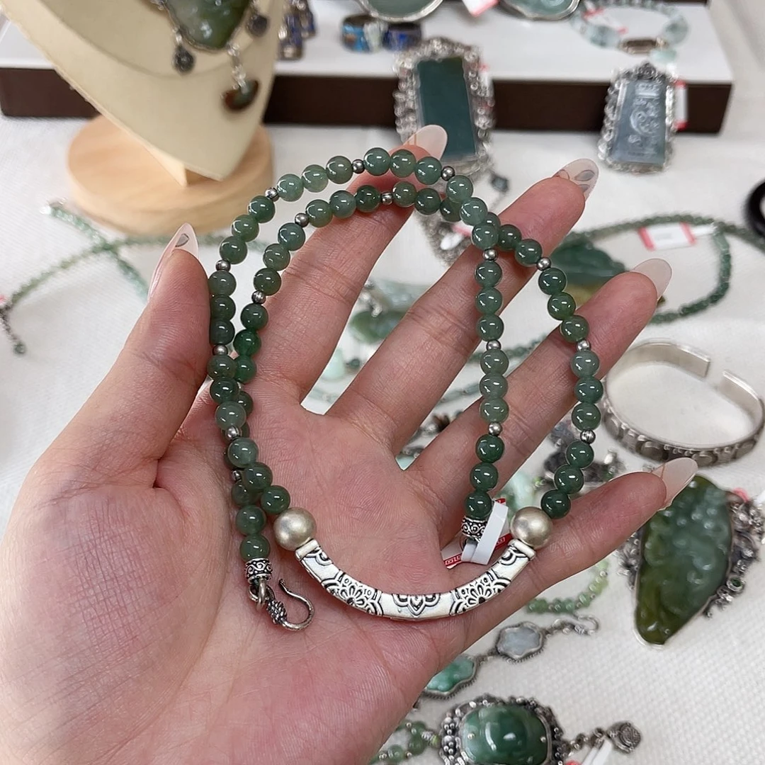 足银皮质925银锁骨链