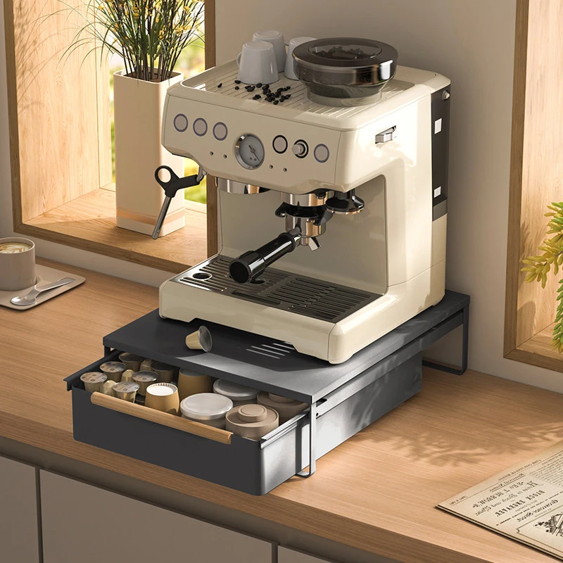 咖啡机增高架摆放台咖啡胶囊茶包收纳架桌面杯架抽屉式杯子置物架