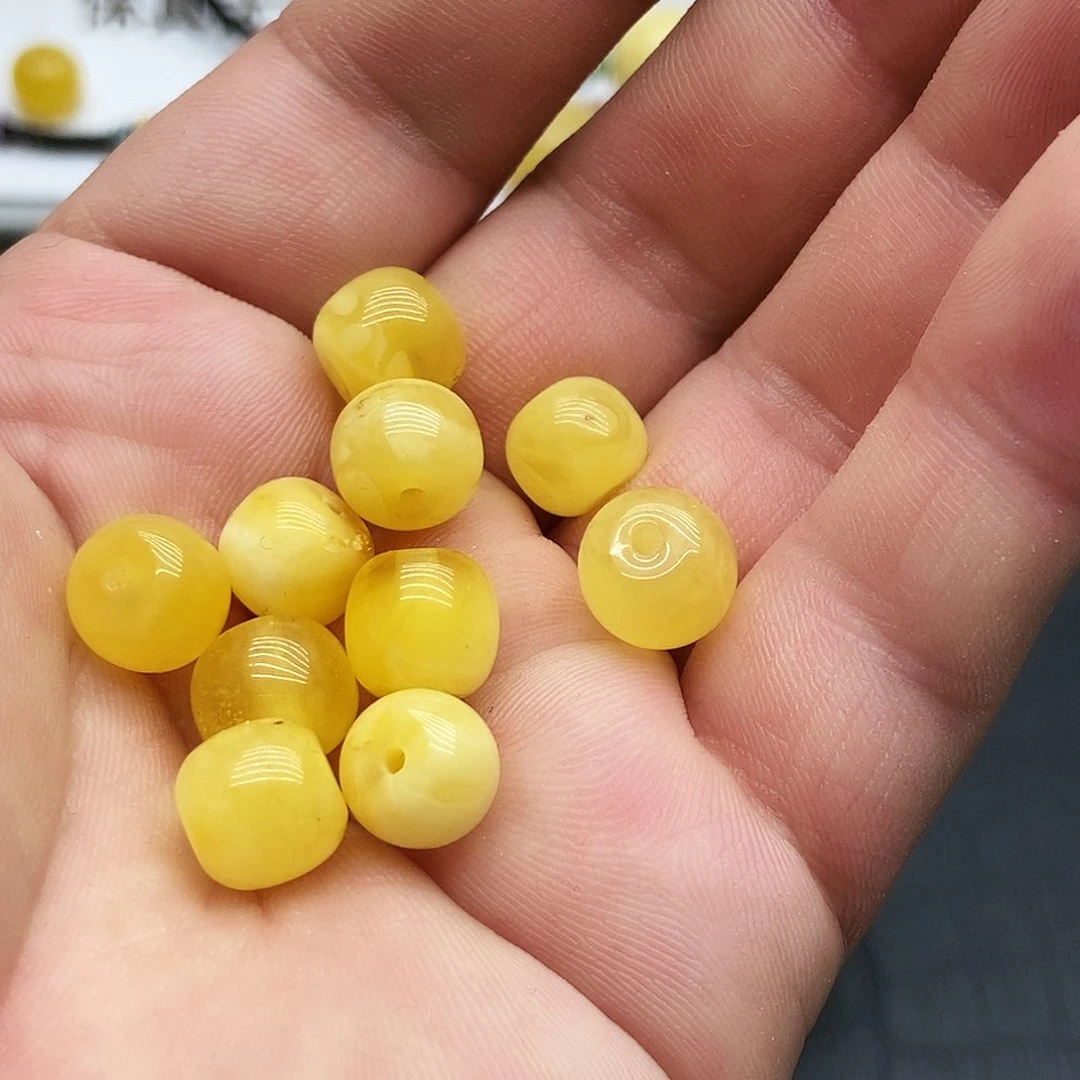 未镶嵌蜜蜡珠宝奇石10毫米老型微瑕随机一颗