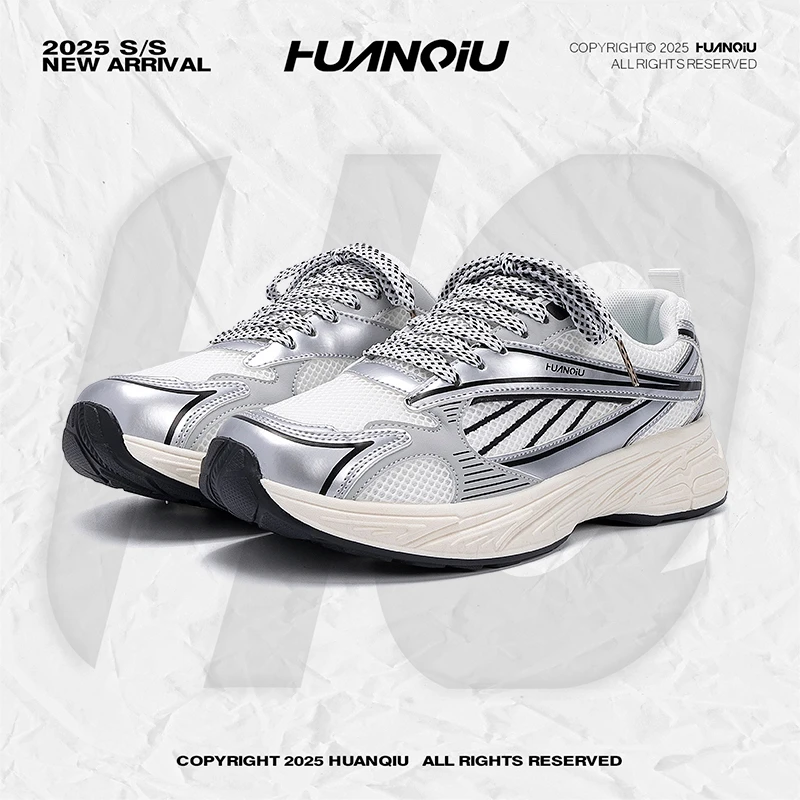 环球厚底老爹鞋子男款2025秋季新款透气男鞋百搭休闲厚底运动潮鞋