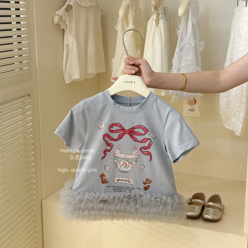 【现货】【乐恩童装】女童网纱拼接连衣裙2024夏季新款女孩可爱甜美裙