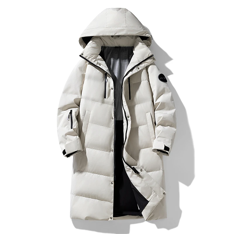 90白鸭绒男女同款长款羽绒服保暖锁温602