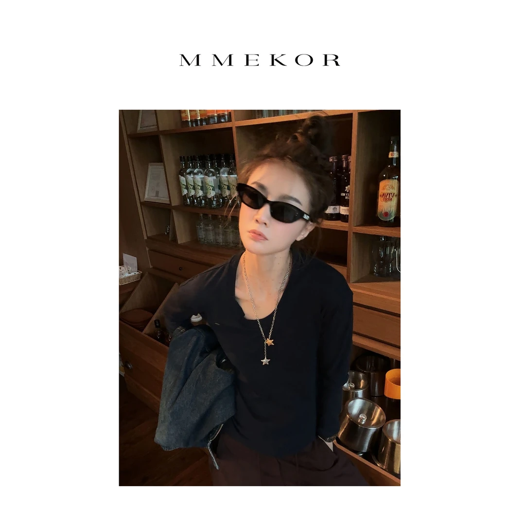 MMEKOR“U蓝自在”T恤 2025新款活力常青藤时髦长袖 30160