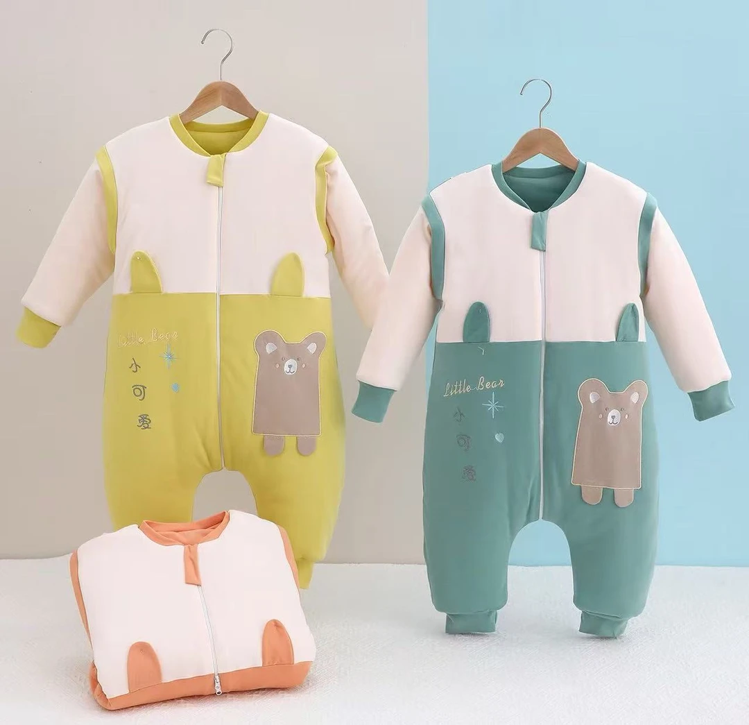 婴幼儿小可爱分腿睡袋全棉面料纯棉睡袋防踢被襁褓神器婴幼儿