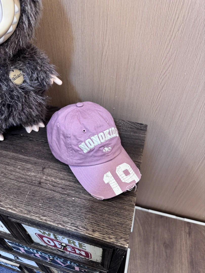 令佳潮牌夏季儿童潮款做旧百搭数字19鸭舌帽2749韩版亲子帽子宝宝